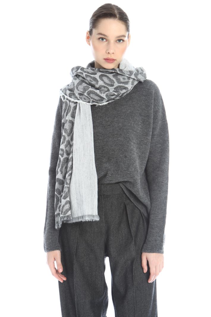Sciarpa in fibra naturale - GRIGIO BIANCO - Fashion Market - 3