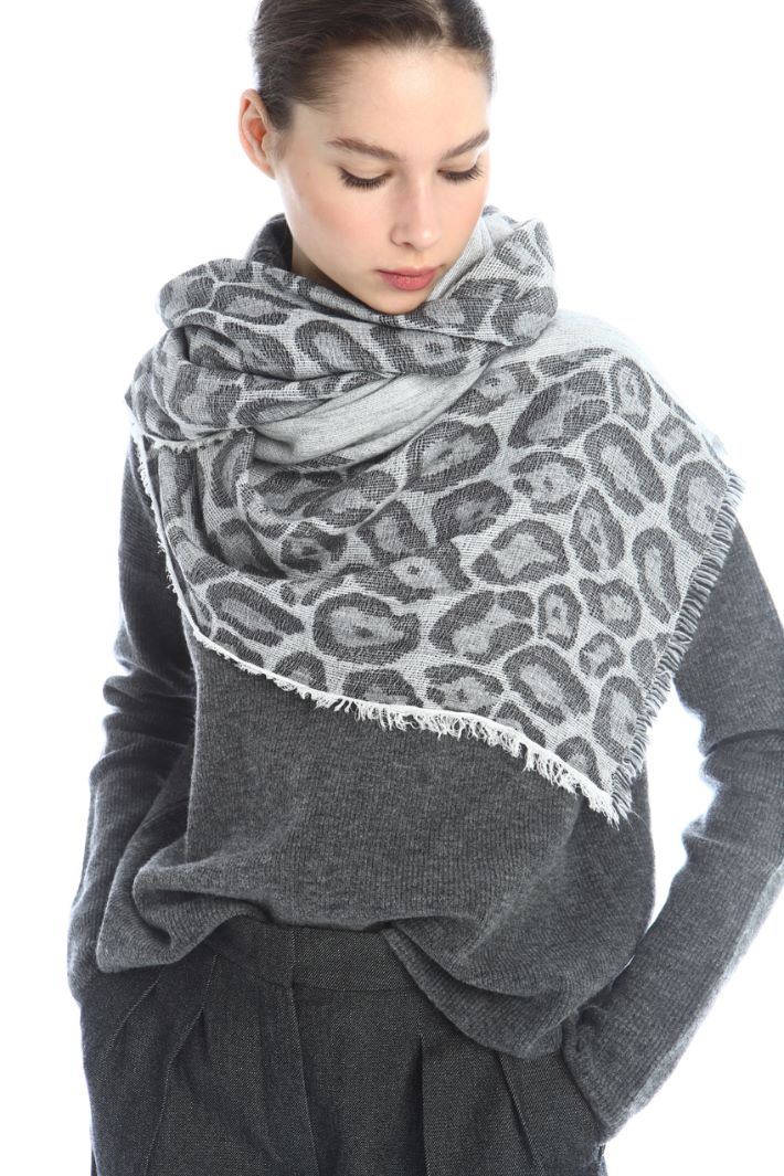Sciarpa in fibra naturale - GRIGIO BIANCO - Fashion Market - 2