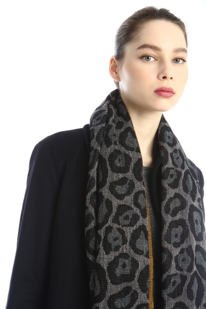 Sciarpa in fibra naturale - NERO GRIGIO GIALLO - Fashion Market - 2