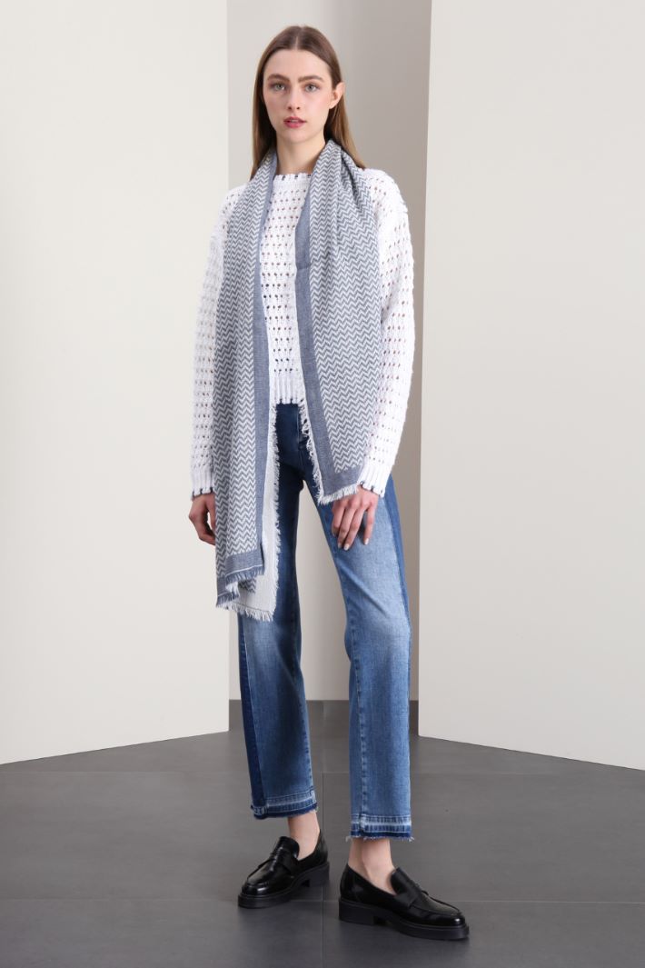 Sciarpa jacquard - BLU - Fashion Market - 3