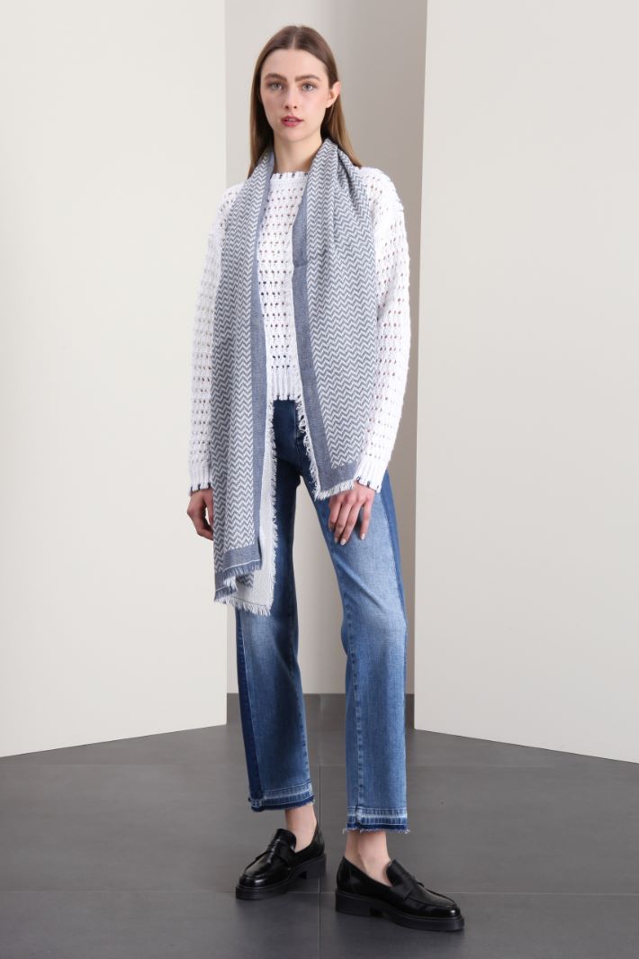 Sciarpa jacquard - BLU - Fashion Market - 2