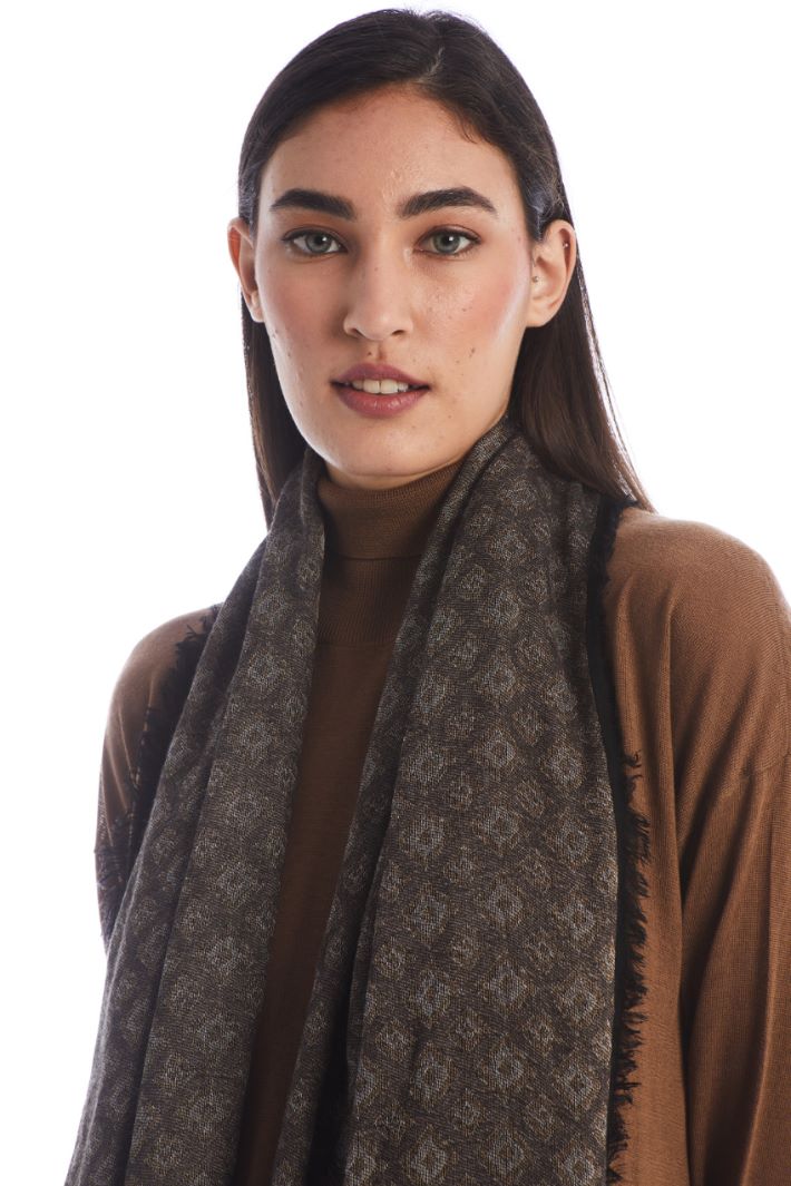Sciarpa in tessuto jacquard - MARRONE - Fashion Market - 2