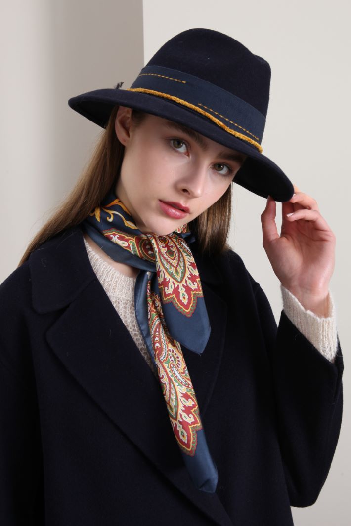 Fedora in feltro di pura lana - BLU NOTTE - Fashion Market - 3