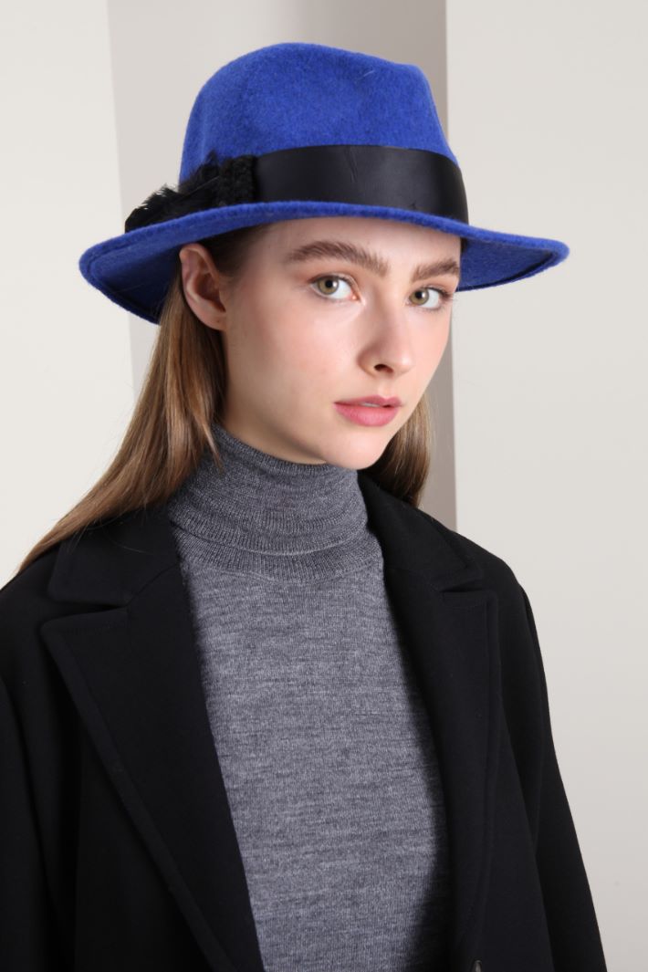 Cappello fedora con piume - BLUETTE - Fashion Market