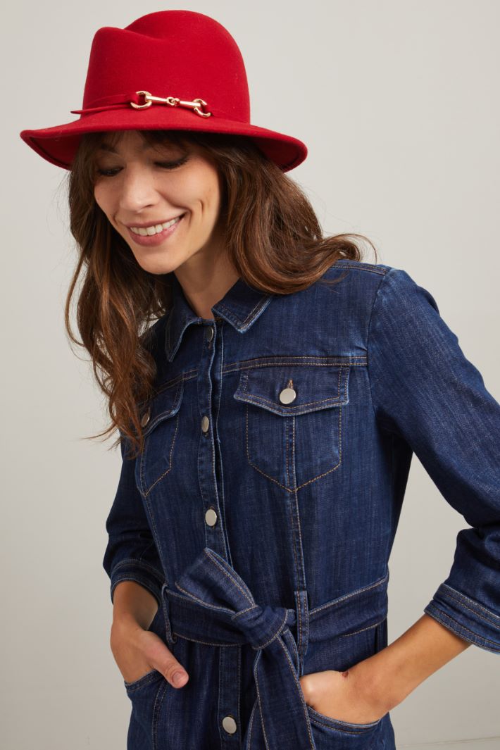 Cappello con morsetto - ROSSO - Fashion Market