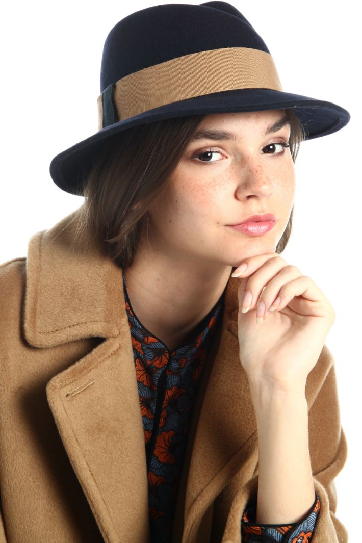 Fedora in lana - BLU BEIGE - Fashion Market