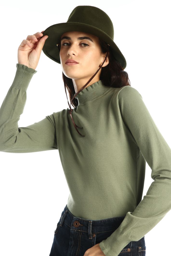 Fedora in feltro di lana - VERDE SCURO - Fashion Market - 3
