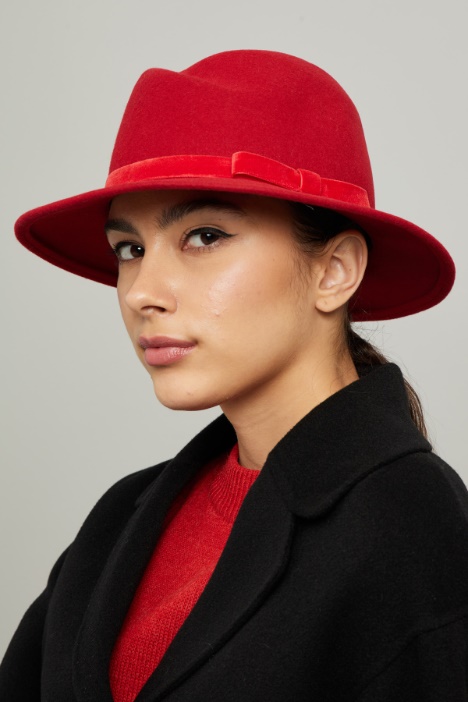 Fedora con nastro in velluto - Fashion Market