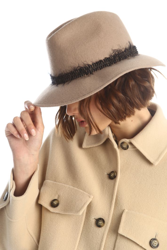 Fedora con nastro a contrasto - BEIGE - Fashion Market - 2