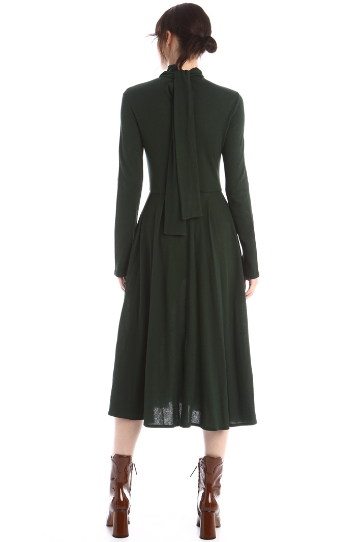 Abito in maglia con pieghe - VERDE SCURO - Fashion Market - 2