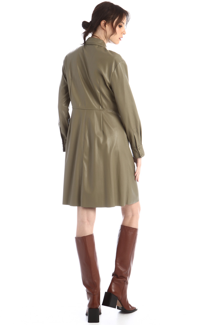 Abito in jersey spalmato - VERDE KAKI - Fashion Market - 2