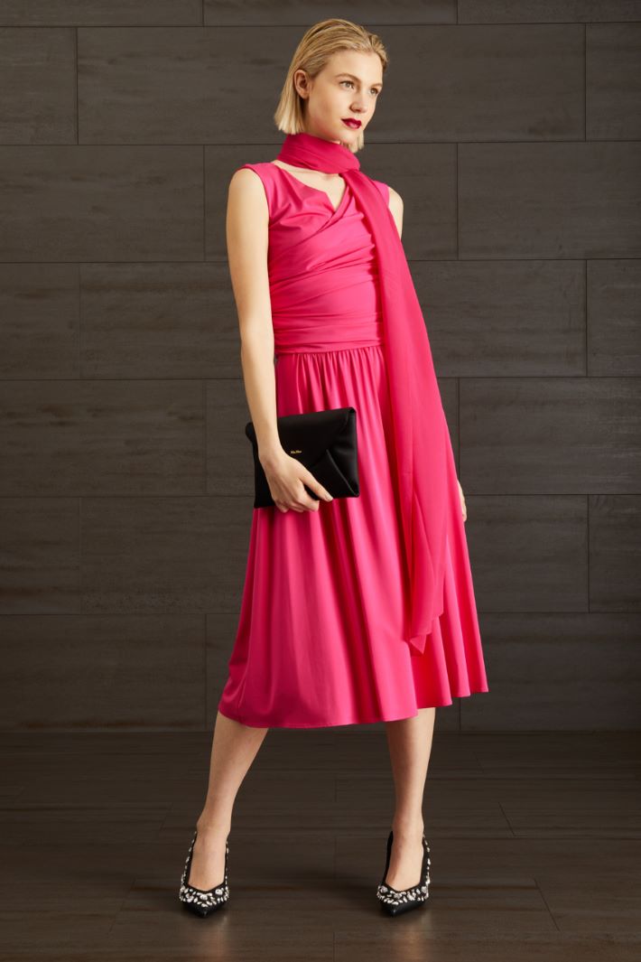 Abito in jersey drappeggiato - FUXIA - Fashion Market