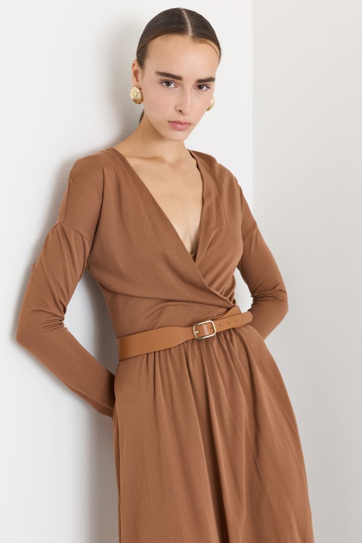 Abito asimmetrico in jersey - CAMMELLO - Fashion Market - 3
