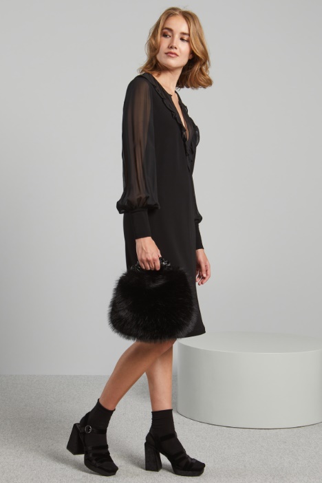 Abito in jersey e georgette - Fashion Market