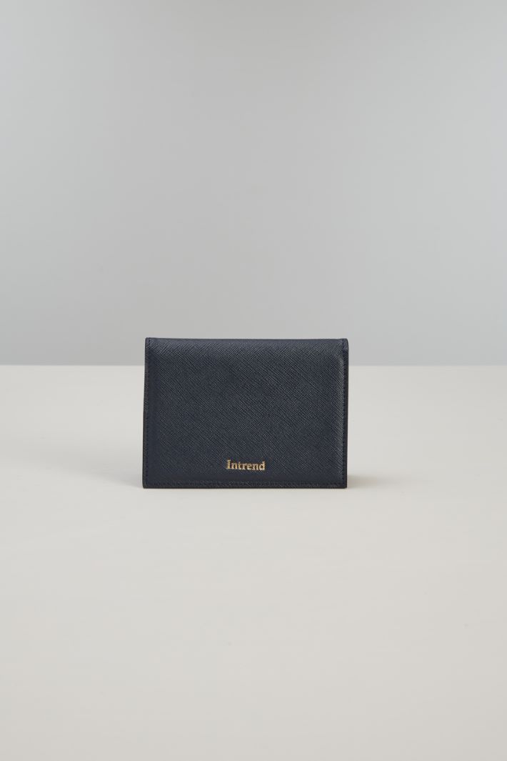 Portacarte effetto saffiano - BLU NOTTE ORO - Fashion Market