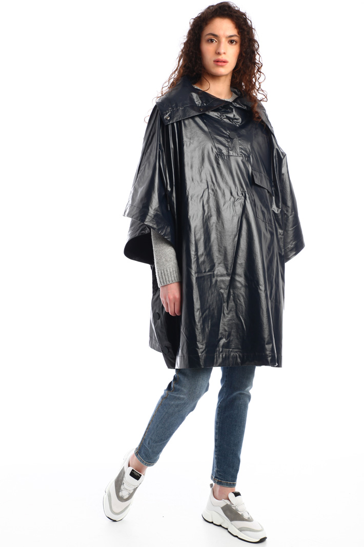 Impermeabile effetto spalmato - BLU NOTTE - Fashion Market