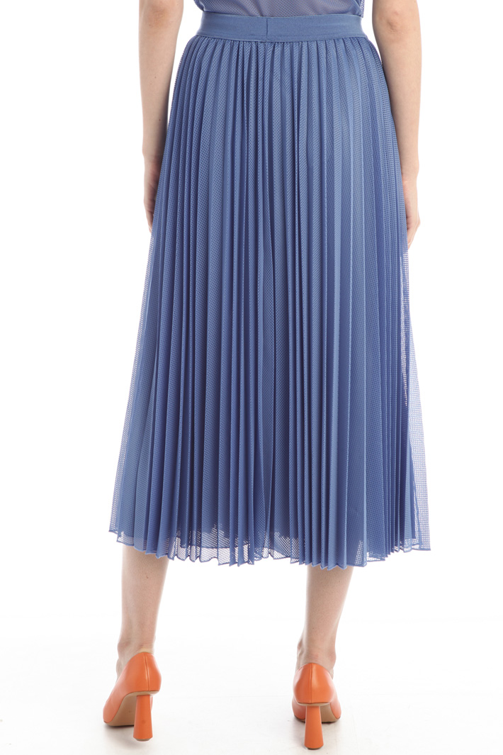 Gonna traforata con plissè - AZZURRO - Fashion Market - 2