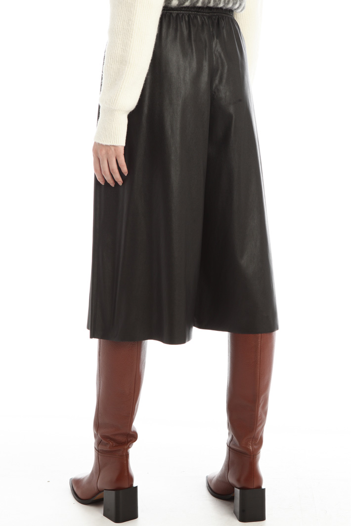 Pantaloni cropped similpelle - NERO - Fashion Market - 2