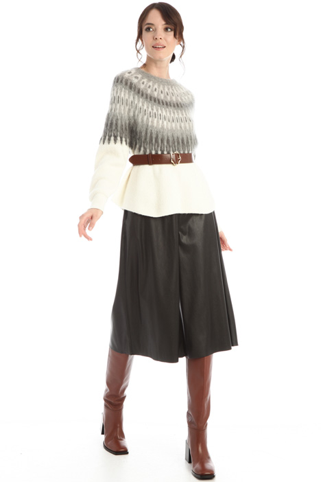 Pantaloni cropped similpelle - Fashion Market