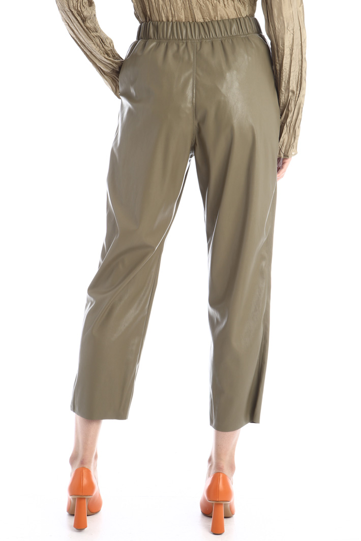 Pantaloni in similpelle - VERDE KAKI - Fashion Market - 2