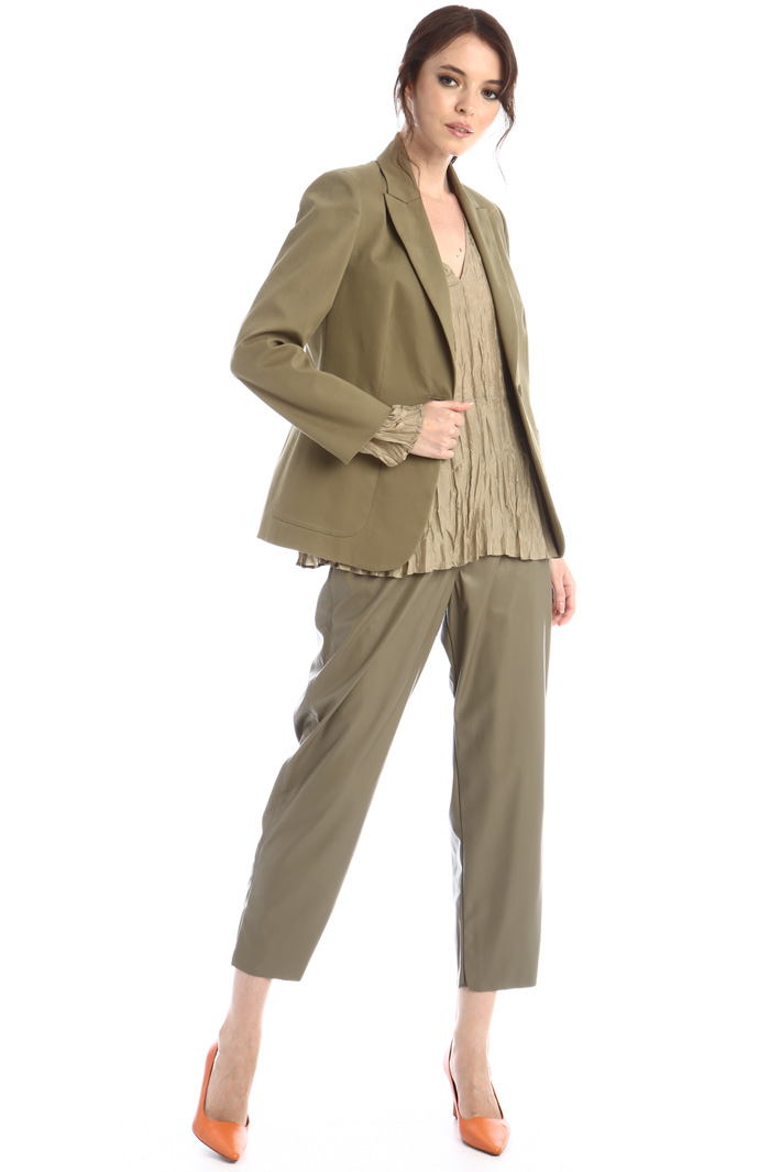 Pantaloni in similpelle - VERDE KAKI - Fashion Market