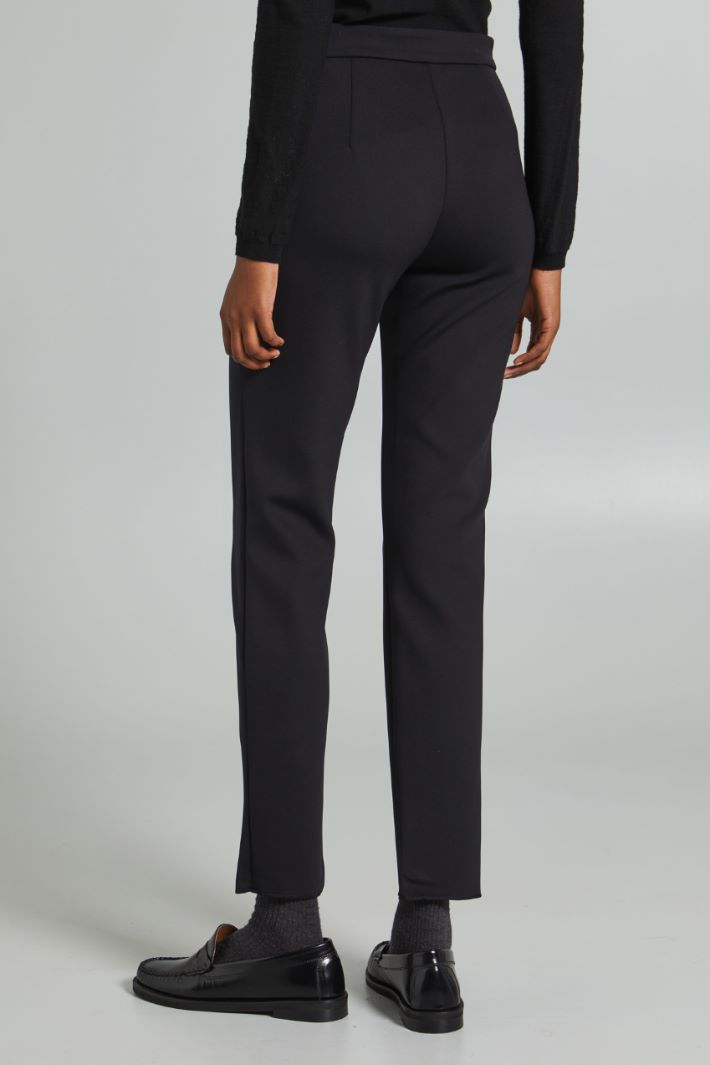 Pantaloni in jersey compatto - NERO - Fashion Market - 4