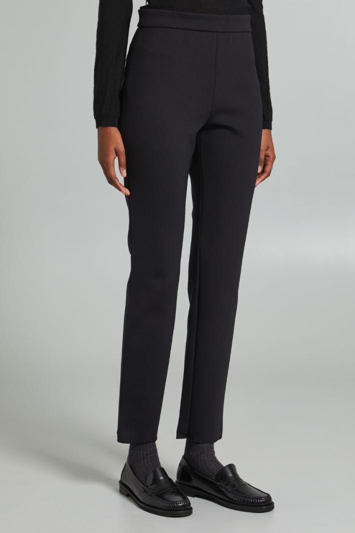 Pantaloni in jersey compatto - NERO - Fashion Market - 2
