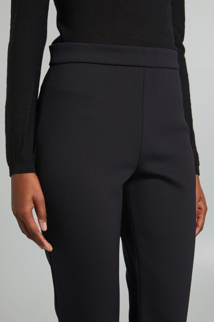 Pantaloni in jersey compatto - NERO - Fashion Market - 3