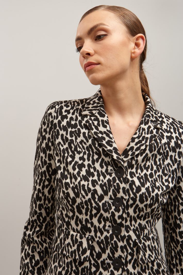 Giacca in jersey di viscosa  - NERO ECRU - Fashion Market - 3
