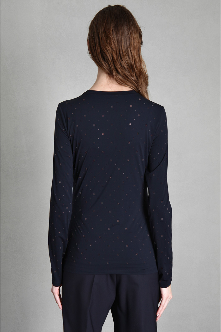 Top aderente in jersey - BLU NOTTE - Fashion Market - 4