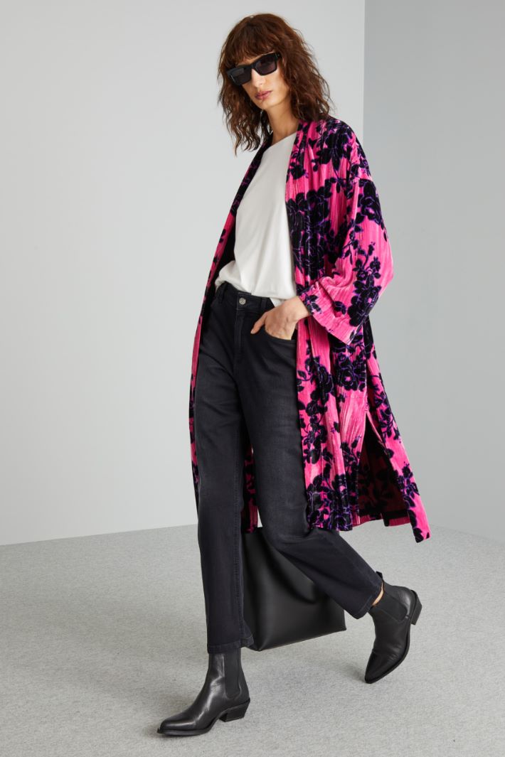 Soprabito in velluto - FUCSIA NERO VIOLA - Fashion Market - 2