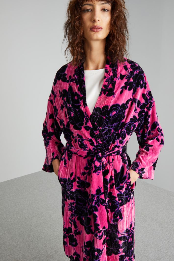 Soprabito in velluto - FUCSIA NERO VIOLA - Fashion Market - 3
