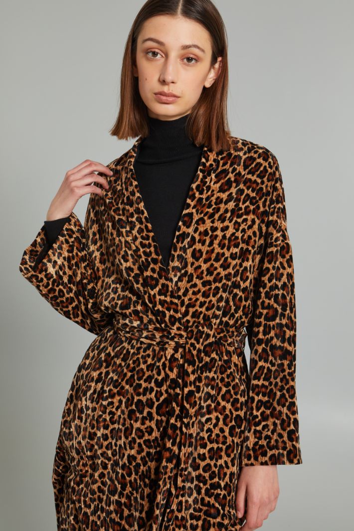 Soprabito in velluto - MARRONE NERO BEIGE - Fashion Market - 3