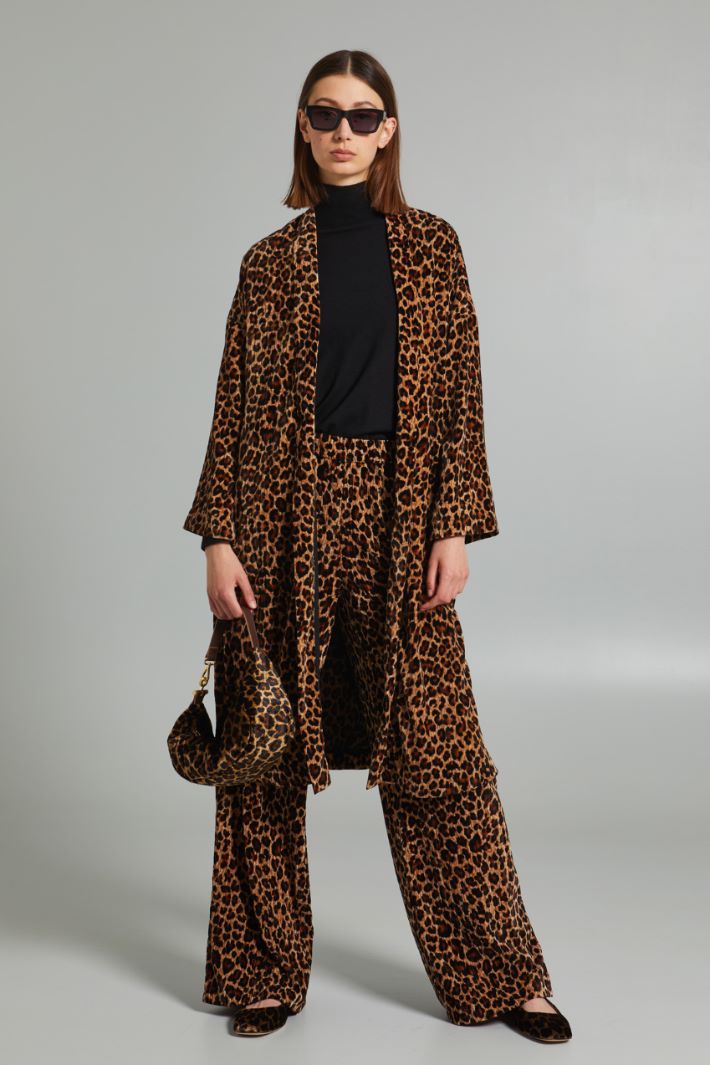 Soprabito in velluto - MARRONE NERO BEIGE - Fashion Market