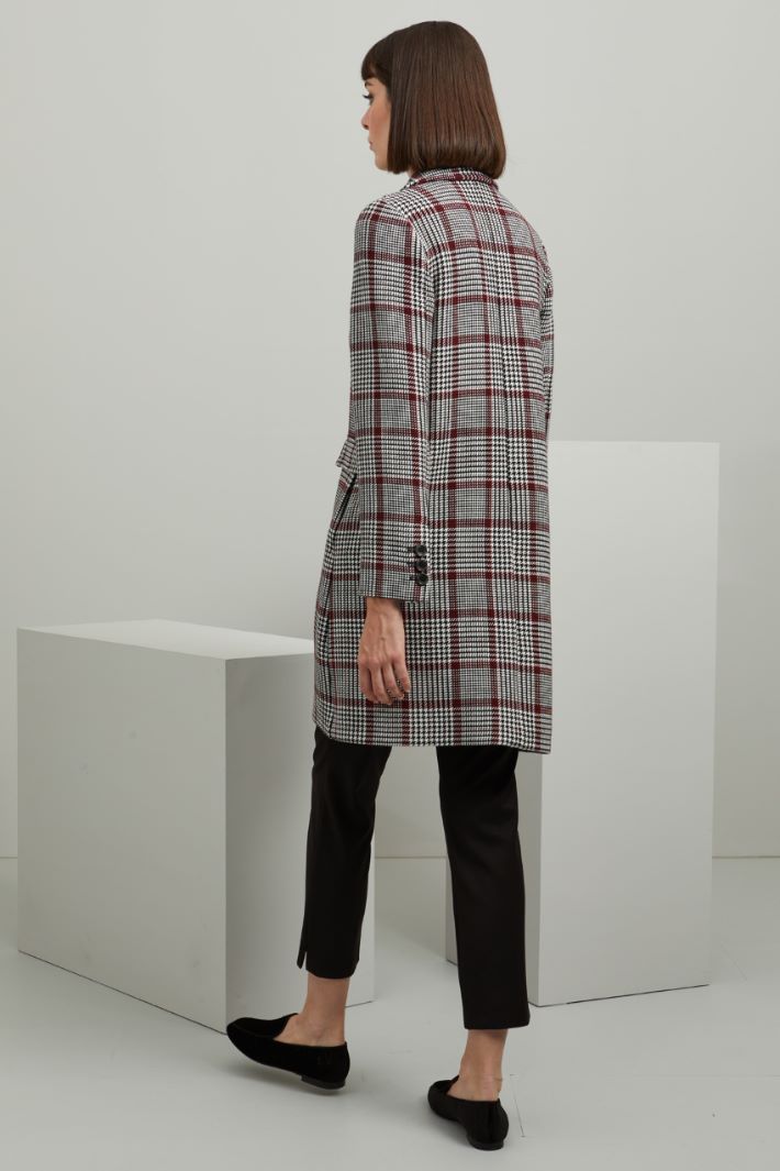 Cappotto monopetto - BORDEAUX NERO BIANCO - Fashion Market - 4