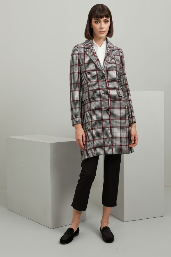 Cappotto monopetto - BORDEAUX NERO BIANCO - Fashion Market - 2