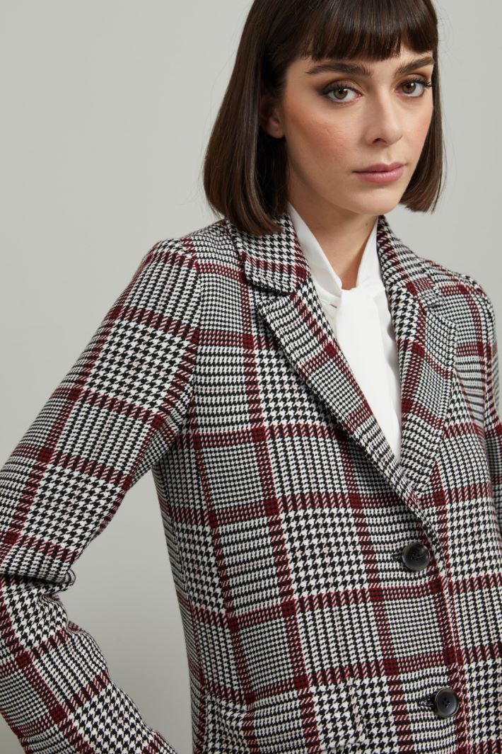 Cappotto monopetto - BORDEAUX NERO BIANCO - Fashion Market - 3