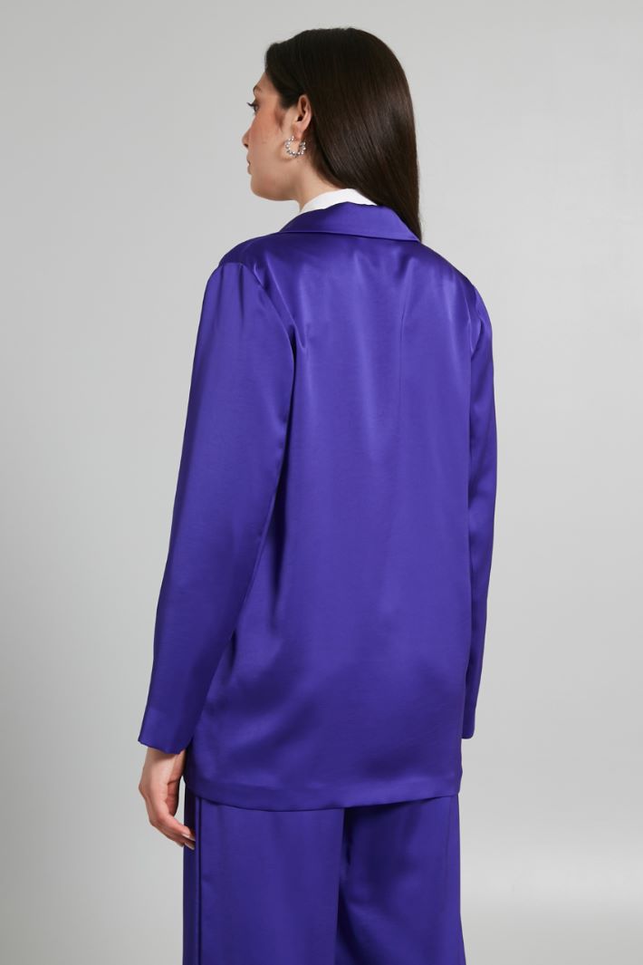 Blazer destrutturato in raso - VIOLA - Fashion Market - 4