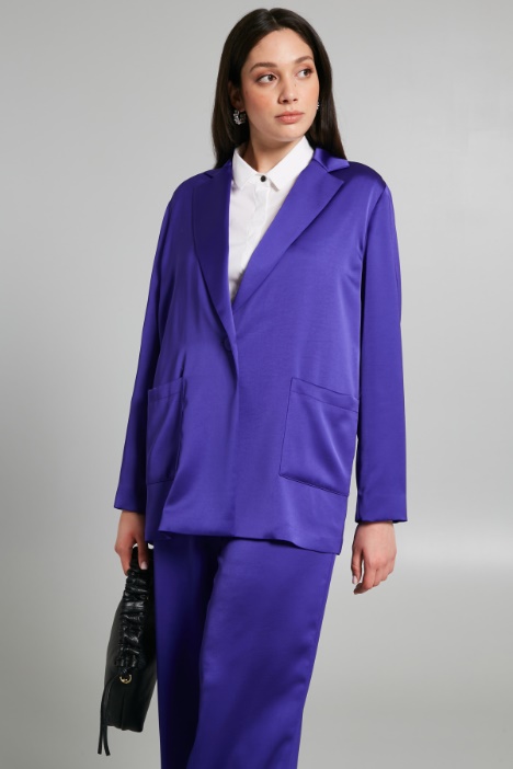 Blazer destrutturato in raso - Fashion Market