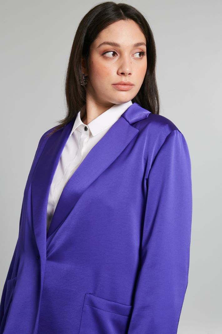 Blazer destrutturato in raso - VIOLA - Fashion Market - 3
