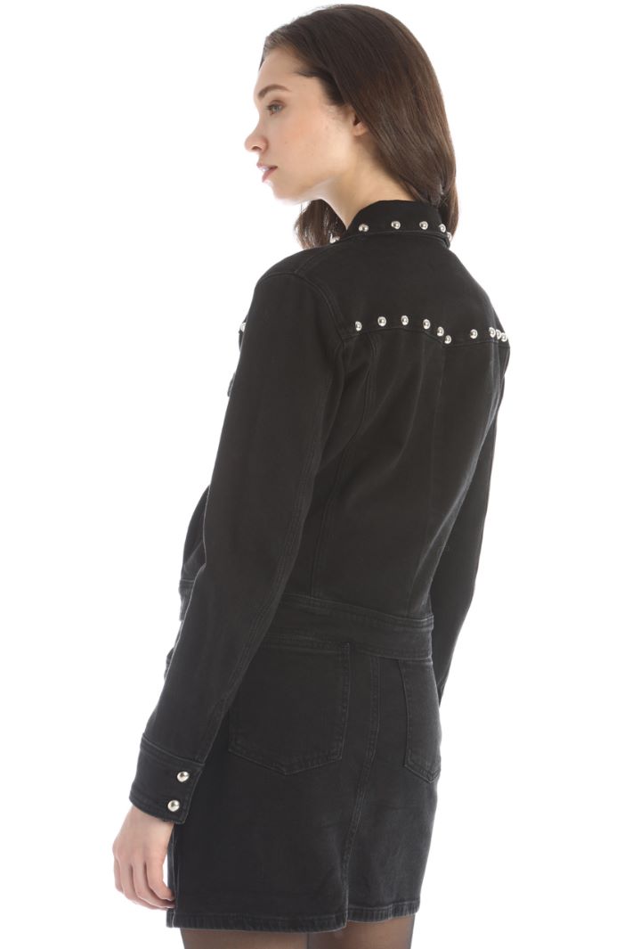 Giacca in denim di cotone - NERO - Fashion Market - 4