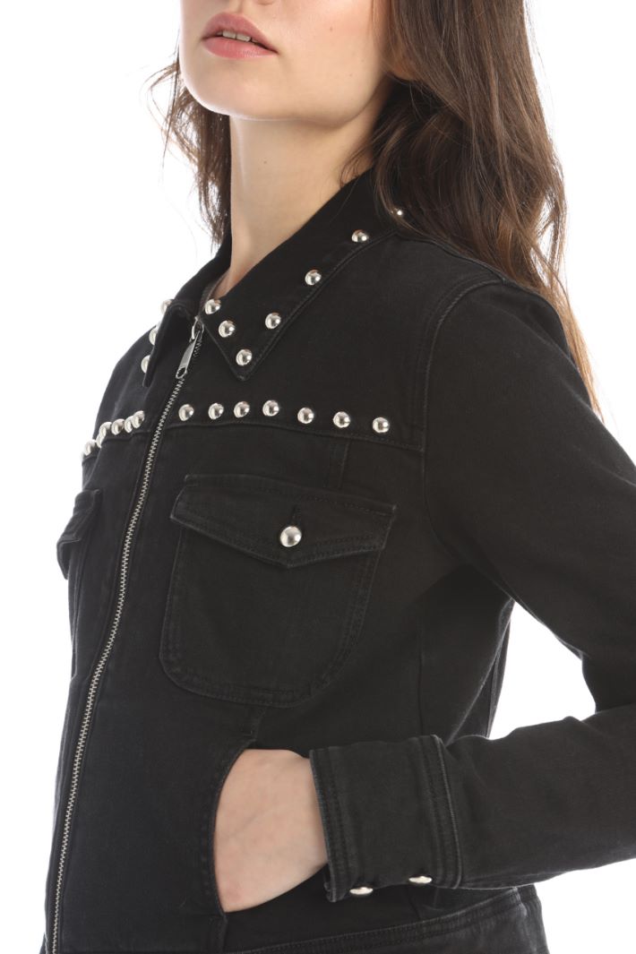 Giacca in denim di cotone - NERO - Fashion Market - 3