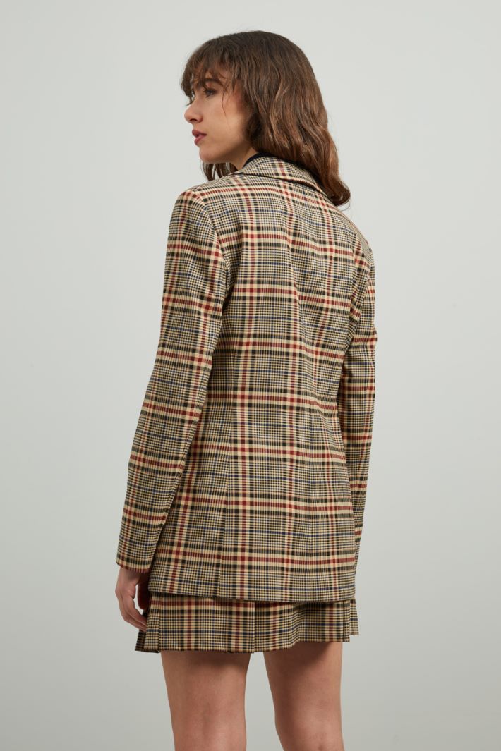 Blazer in tinto filo - CAMMELLO ROSSO BLU - Fashion Market - 4