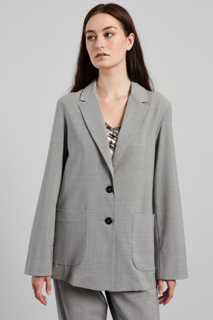 Blazer con tasche applicate - GRIGIO - Fashion Market - 2