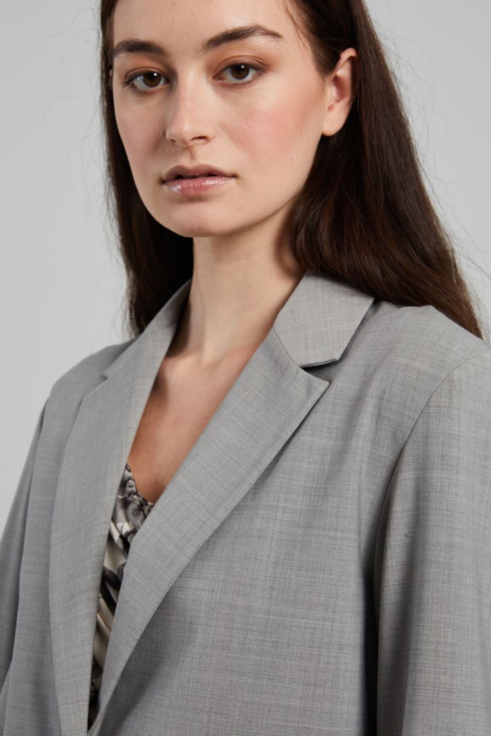 Blazer con tasche applicate - GRIGIO - Fashion Market - 3