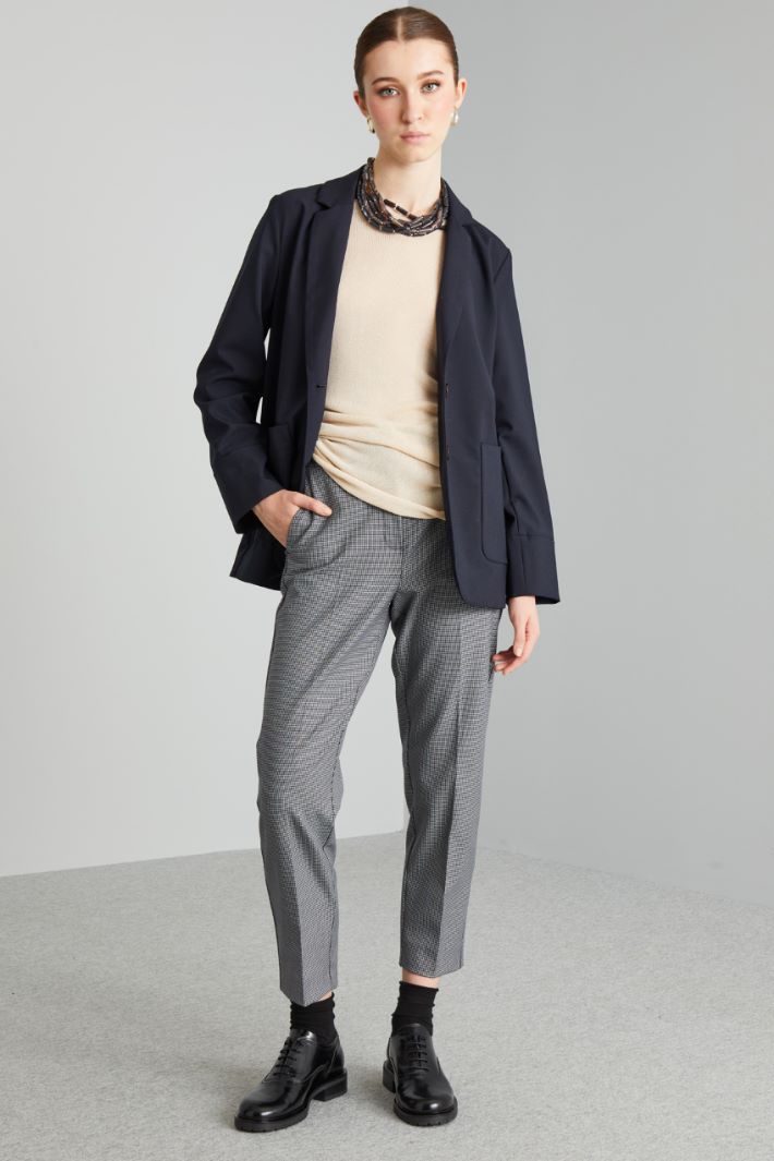 Blazer con tasche applicate - BLU SCURO - Fashion Market