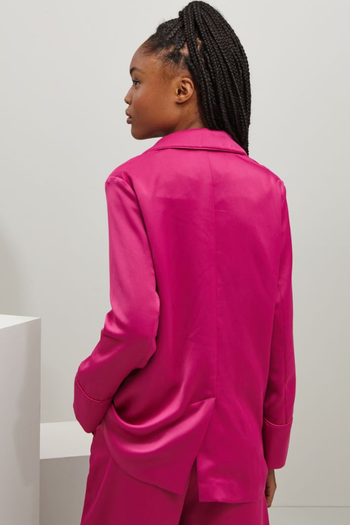 Blazer in raso - MAGENTA - Fashion Market - 4