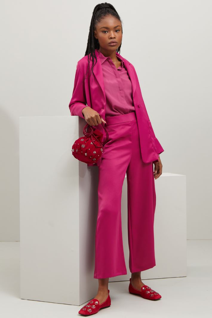 Blazer in raso - MAGENTA - Fashion Market