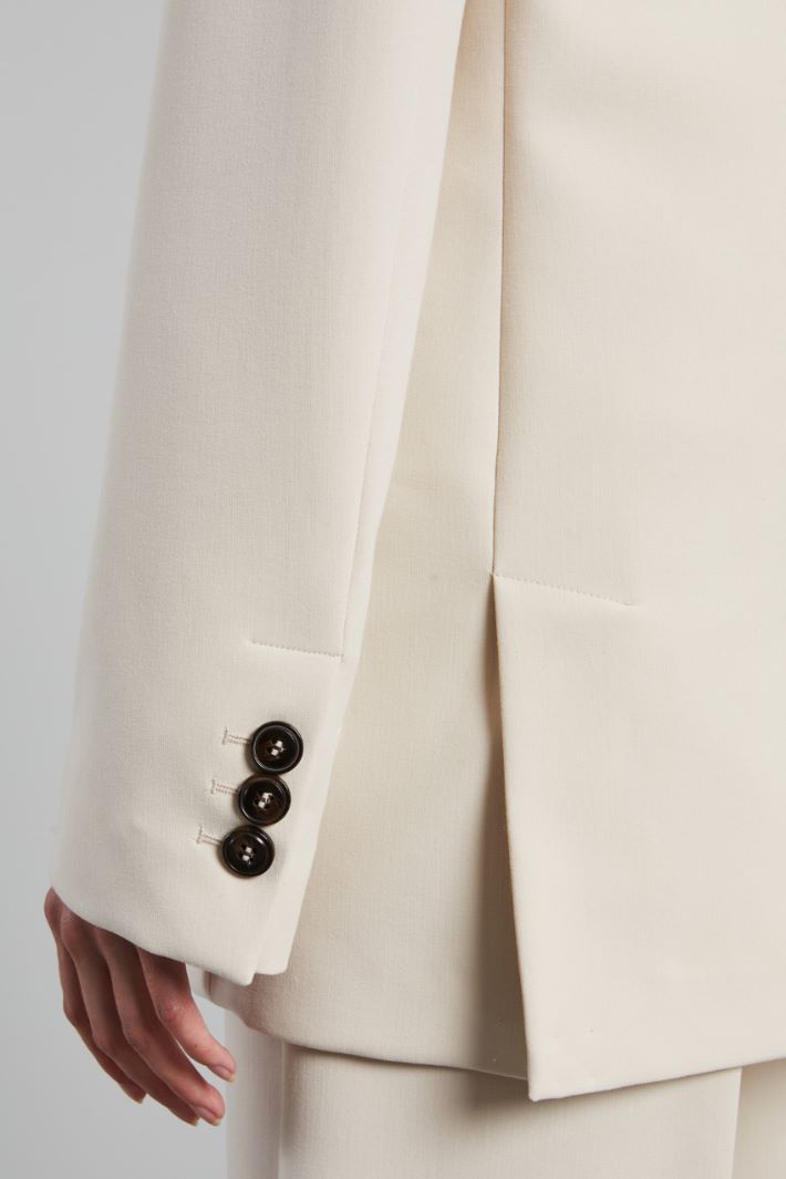 Blazer in tela di viscosa - AVORIO - Fashion Market - 3