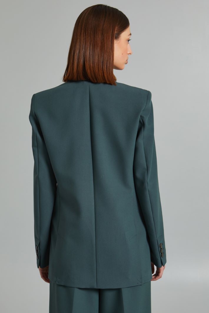 Blazer in tela di viscosa - VERDE BOSCO - Fashion Market - 4